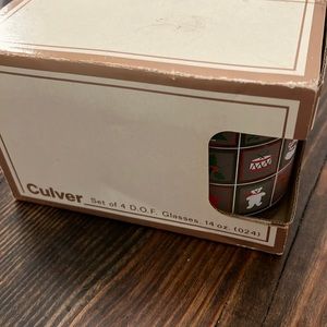 Vintage MCM Culver DOF Christmas glasses